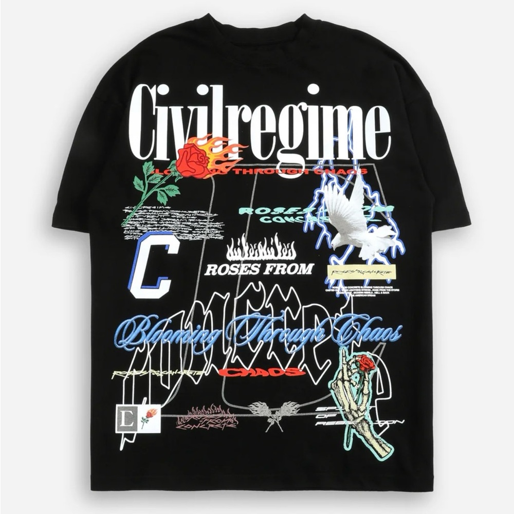 Civil Regime (Civil Core)🥀 Oversized Tee Shirt Black Men’s Size Large